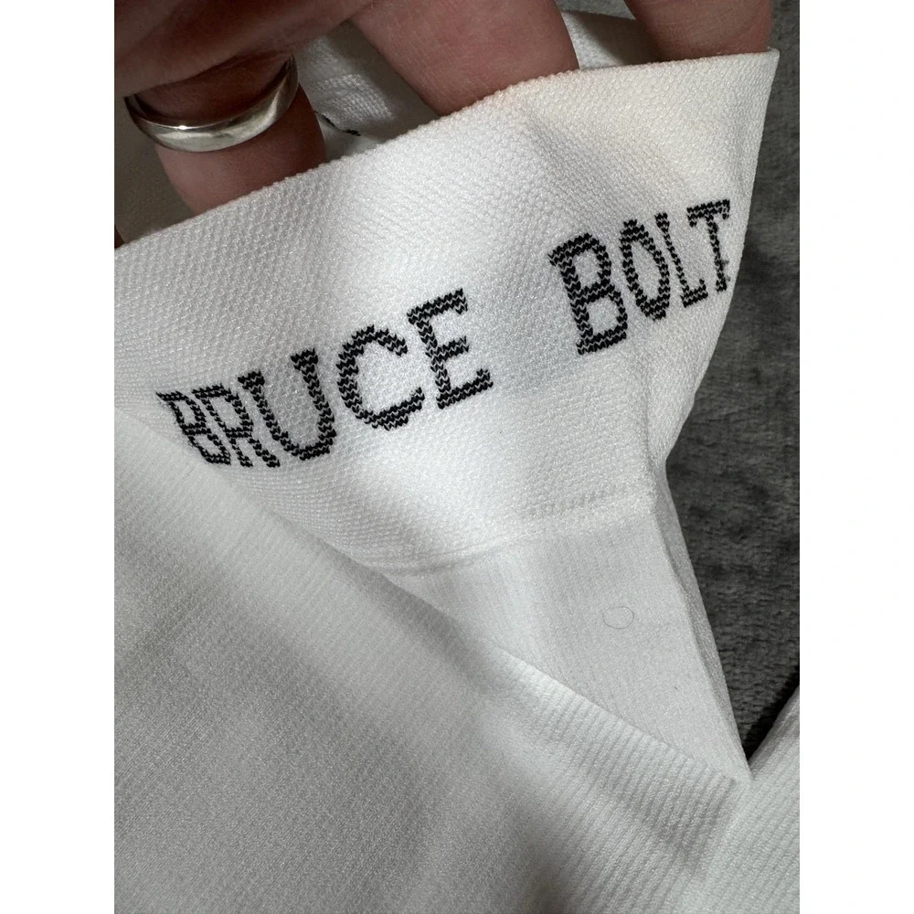 BRUCE BOLT Leg Sleeves S/M White Compression Extra Long Adult Baseball Sock